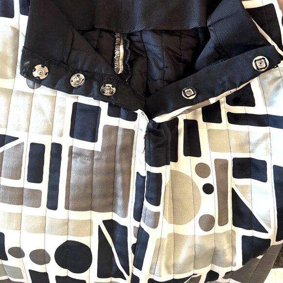 Poleci Geometric Quilted A-Line Skirt – Modern Retro Statement Piece. 2 - Picture 9 of 9